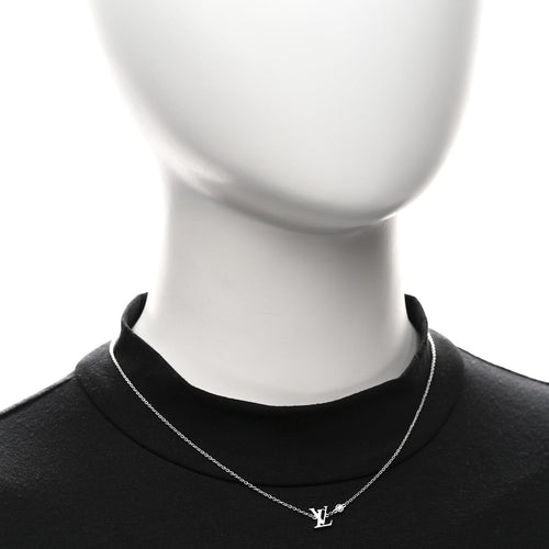 18K White Gold Diamond Idylle Blossom LV Pendant Necklace